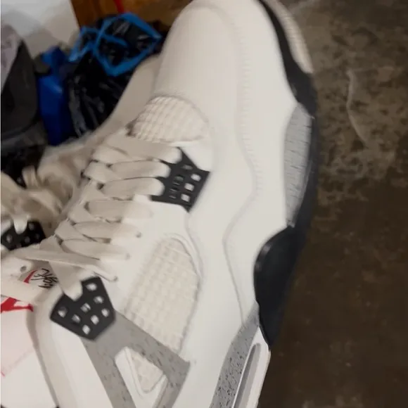 Jordan White and Black Sneakers Classic AJ4 Design
