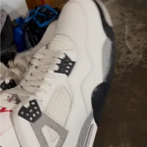 Jordan White and Black Sneakers Classic AJ4 Design
