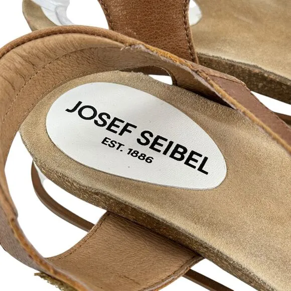 Josef Seibel Clea 09 Wedge Sandals Women's Shoes 7.5 38 Leather Platform Summer