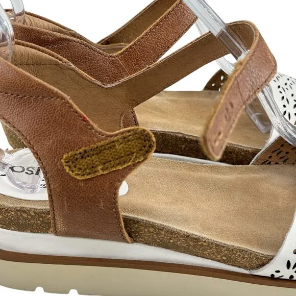 Josef Seibel Clea 09 Wedge Sandals Women's Shoes 7.5 38 Leather Platform Summer