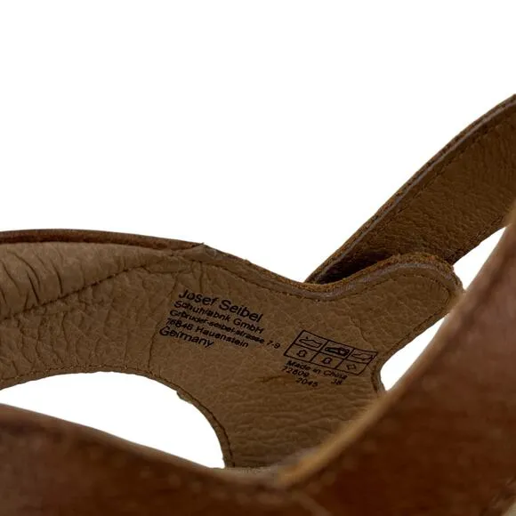 Josef Seibel Clea 09 Wedge Sandals Women's Shoes 7.5 38 Leather Platform Summer