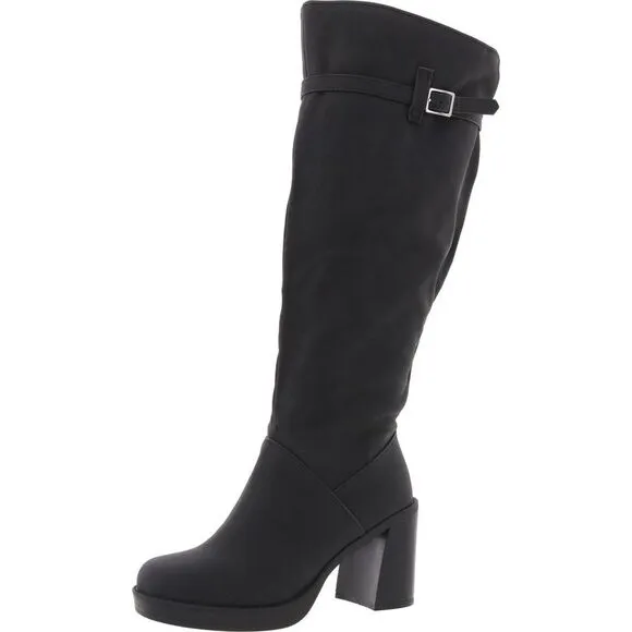 Journee Collection Womens 007829WC Black Wide Calf Manmade Mid-Calf Boots New