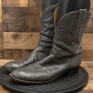 JUSTIN BOOTS MENS COWBOY BOOT WESTERN RANCH FARM PULL ON GRAY LEATHER SIZE 13E