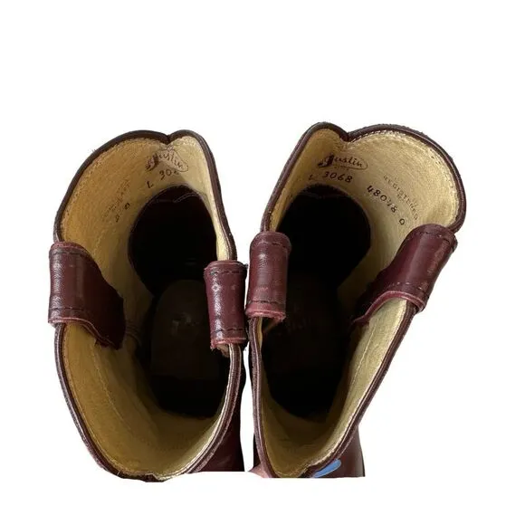 JUSTIN Women’s Vintage Deep Burgundy Leather Round Toe Roper Size 5