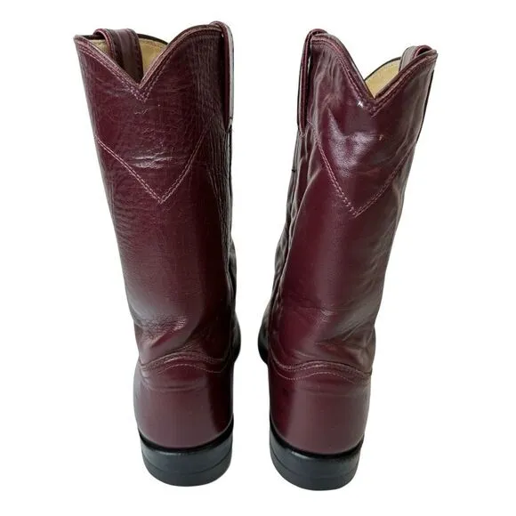JUSTIN Women’s Vintage Deep Burgundy Leather Round Toe Roper Size 5