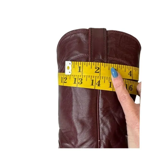JUSTIN Women’s Vintage Deep Burgundy Leather Round Toe Roper Size 5