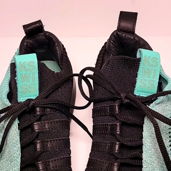K-Swiss Gen-K Icon Tennis Shoes Sneakers Cockatoo Knit Lace-up Green Black 9