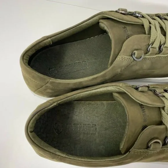 K-Swiss Mens Sneaker Shoes Green Lace Up Low Top