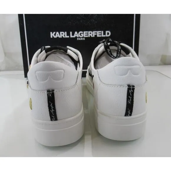Karl Lagerfeld Paris Cate Pins Stud Lace Up Fashion Sneaker Bright White Size 11