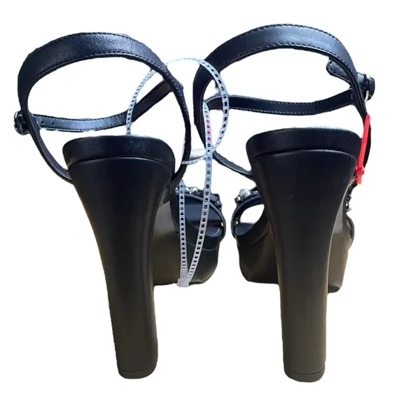 Karl Lagerfeld Paris JALA Jewel Embellished Black Platform Sandals NWT
