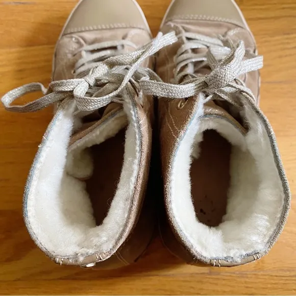 Kate Spade | Lendal High Top Sneakers Shoes Lace-Up Suede Sherpa Tan Size 7