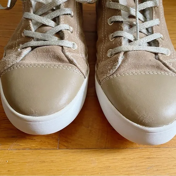 Kate Spade | Lendal High Top Sneakers Shoes Lace-Up Suede Sherpa Tan Size 7