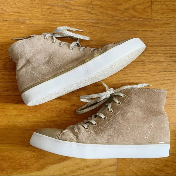 Kate Spade | Lendal High Top Sneakers Shoes Lace-Up Suede Sherpa Tan Size 7