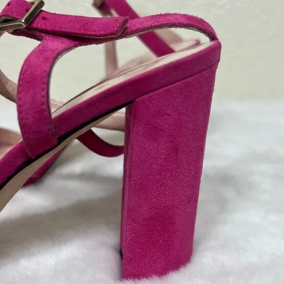 Kate Spade New York Isabelle Too Block Heel Sandals Pink Black Bow Size 11