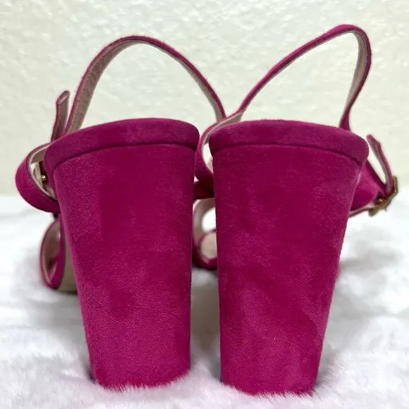 Kate Spade New York Isabelle Too Block Heel Sandals Pink Black Bow Size 11