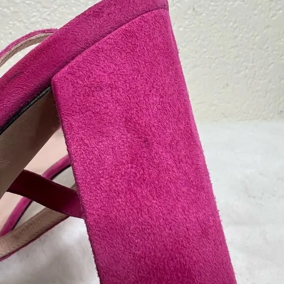 Kate Spade New York Isabelle Too Block Heel Sandals Pink Black Bow Size 11