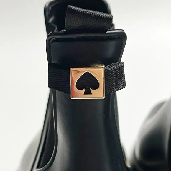 Kate Spade New York Solatice Rain Boots Black Pull On Chelsea Style Size 11 NEW