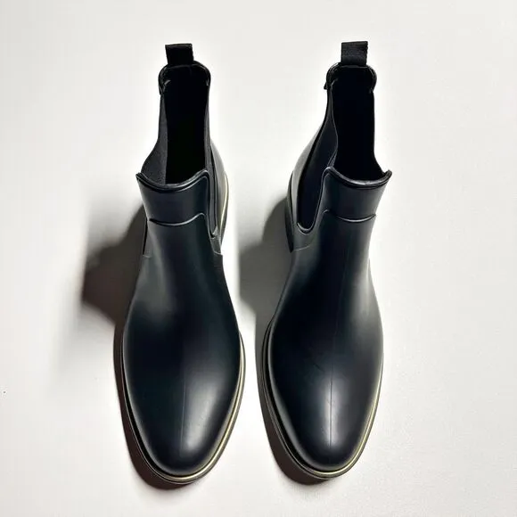 Kate Spade New York Solatice Rain Boots Black Pull On Chelsea Style Size 11 NEW