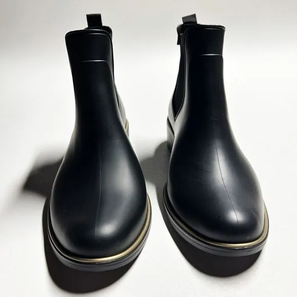 Kate Spade New York Solatice Rain Boots Black Pull On Chelsea Style Size 11 NEW