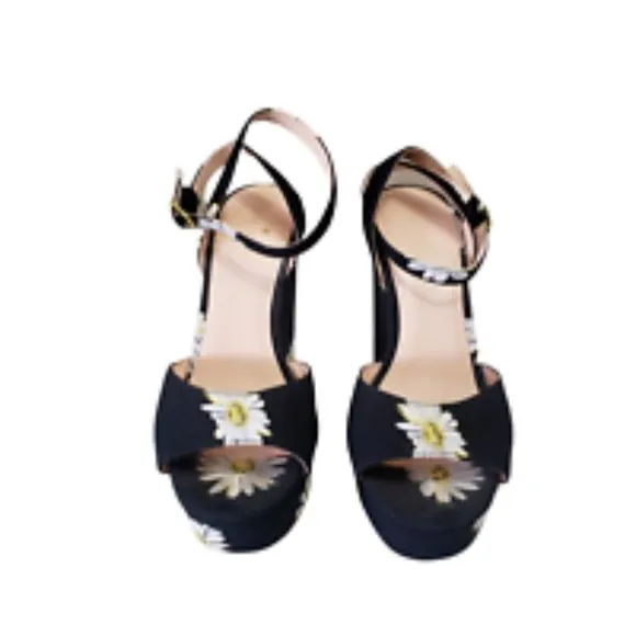 Kate spade NY Dellie Printed DAISY Platform Wedge Shoes Women's Size 8M