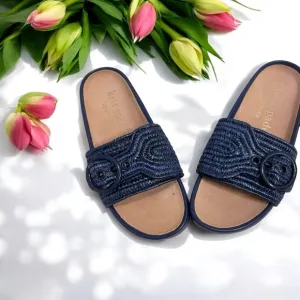 Kate Spade Outerspace Blue Maribelle Sandals size  8  NIB