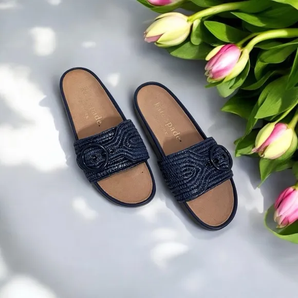 Kate Spade Outerspace Blue Maribelle Sandals size  8  NIB