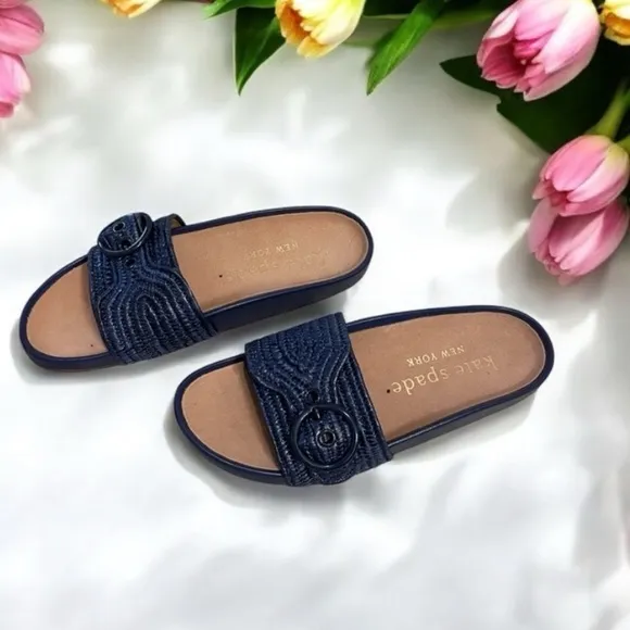 Kate Spade Outerspace Blue Maribelle Sandals size  8  NIB