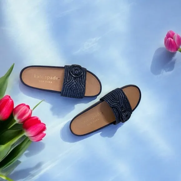 Kate Spade Outerspace Blue Maribelle Sandals size  8  NIB