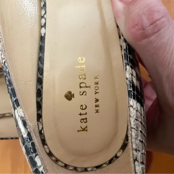 Kate Spade Reptile Print Leather Platform Peep Toe Stiletto Heel Shoes Size 8