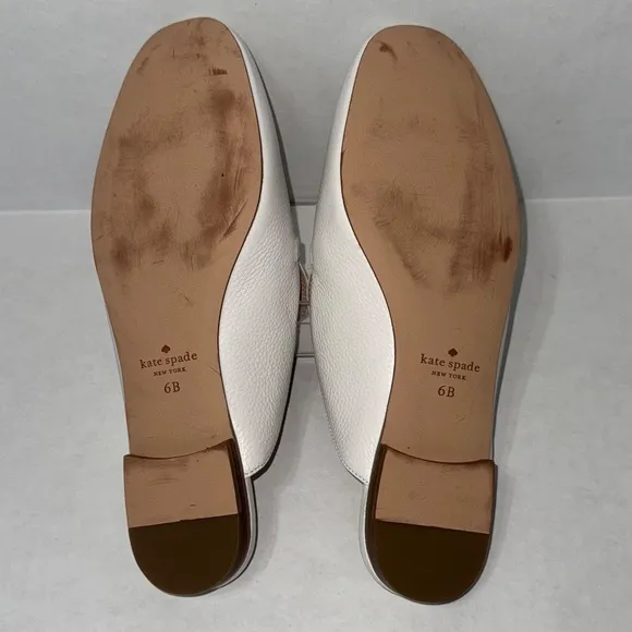 💕Kate Spade Women's Colada Spade Mule Slip-on White Sz 6B Pre-Owned with box