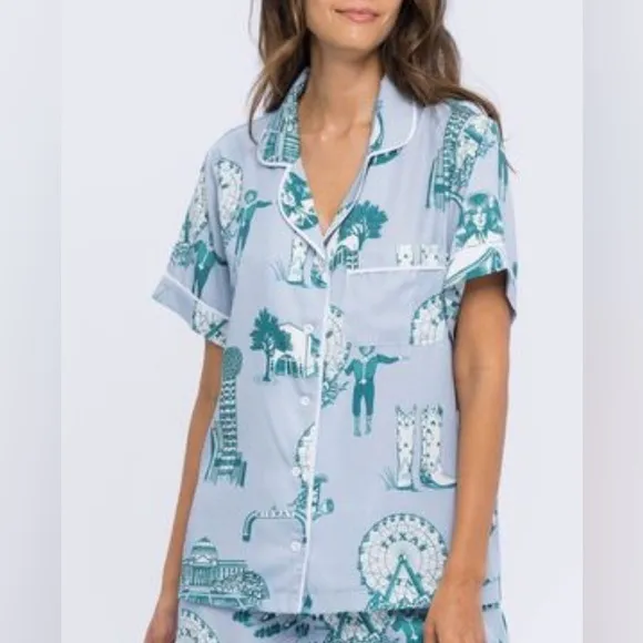 Katie Kime Dallas Toile Pajama Pants Set