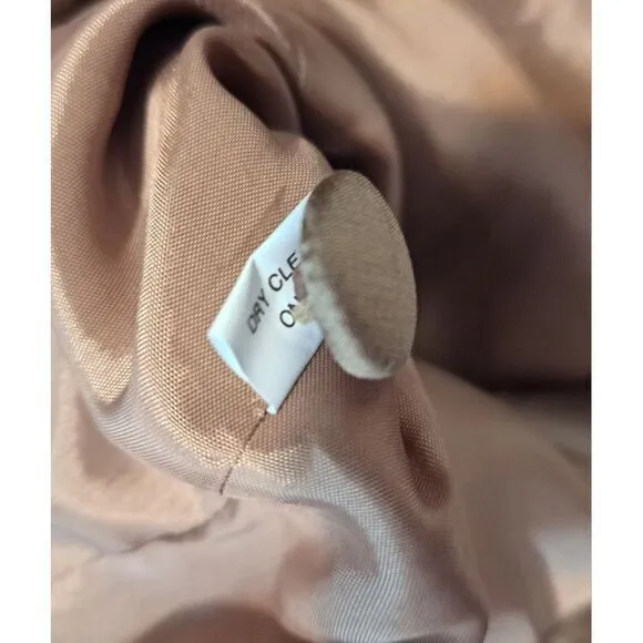 Kay Unger Women's‎ Silk Size 6-S Gold Beige Solid Button Up Embroidered Jacket