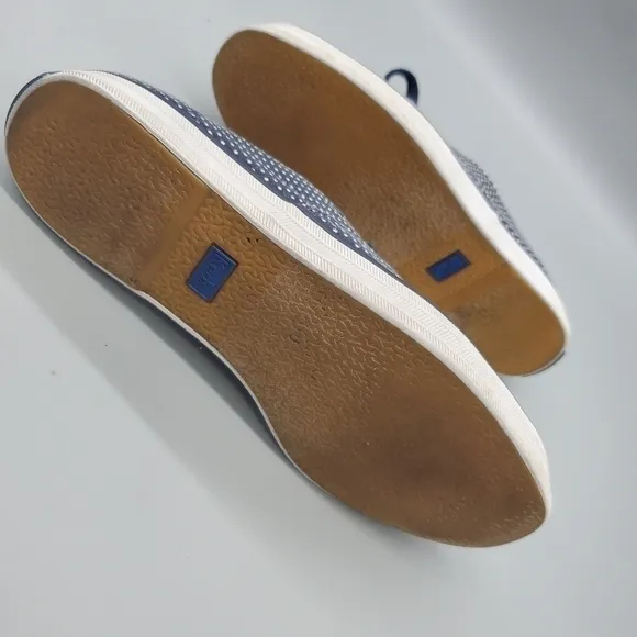 KEDS Champion Navy Polka Dot Classic Sneakers Women Size 7 Shoes WF53429M