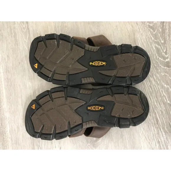 Keen Daytona 1012442 Slide Shoes Men's US 14 Brown Leather Slip On Flat Sandals