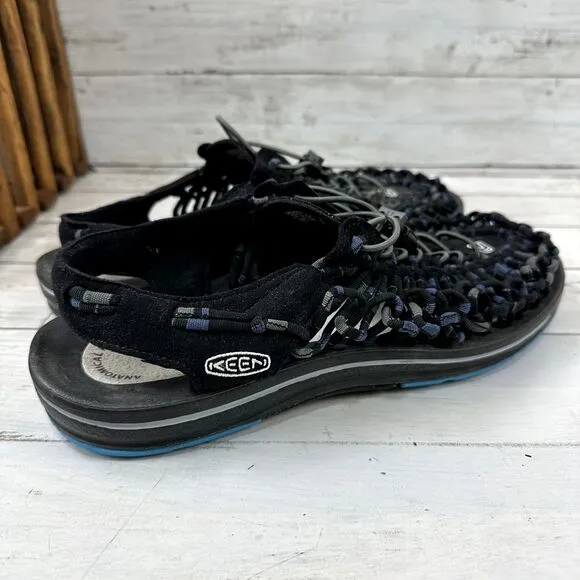 KEEN‎ Men's Size 12 Uneek Round Cord Woven Sandals Black Blue