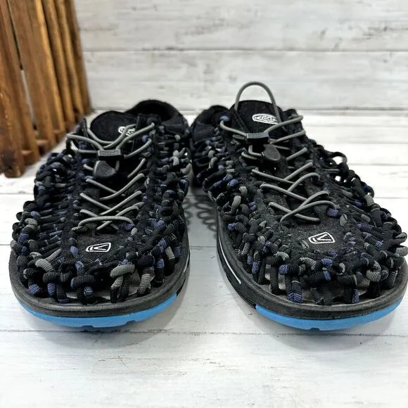 KEEN‎ Men's Size 12 Uneek Round Cord Woven Sandals Black Blue