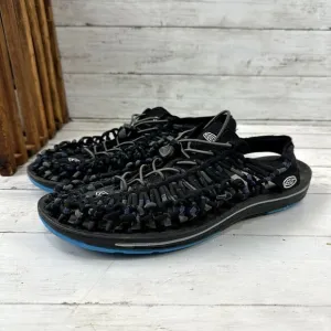 KEEN‎ Men's Size 12 Uneek Round Cord Woven Sandals Black Blue