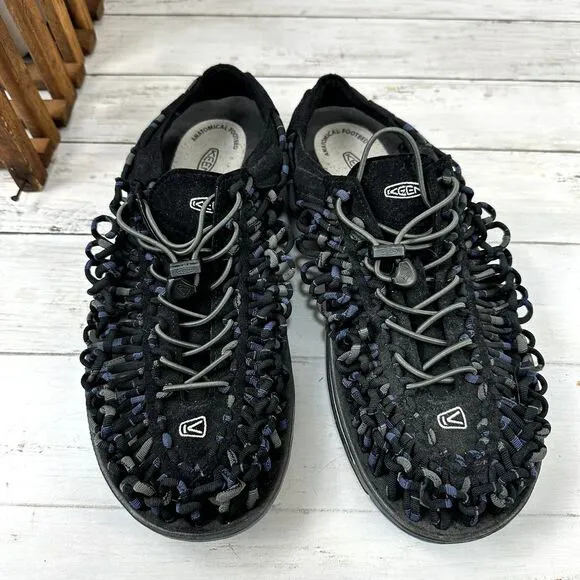 KEEN‎ Men's Size 12 Uneek Round Cord Woven Sandals Black Blue