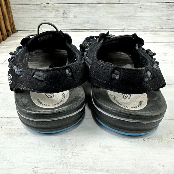 KEEN‎ Men's Size 12 Uneek Round Cord Woven Sandals Black Blue