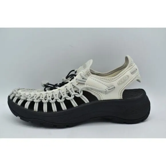 Keen Womens Size 10 Uneek Astoria Silver Birch Black Woven Closed Toe Sandals