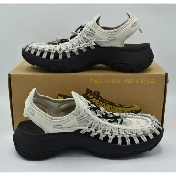 Keen Womens Size 10 Uneek Astoria Silver Birch Black Woven Closed Toe Sandals