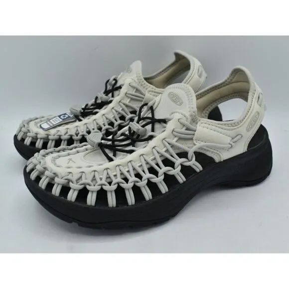 Keen Womens Size 10 Uneek Astoria Silver Birch Black Woven Closed Toe Sandals