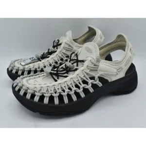 Keen Womens Size 10 Uneek Astoria Silver Birch Black Woven Closed Toe Sandals