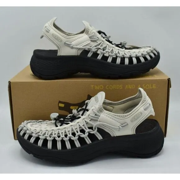 Keen Womens Size 10 Uneek Astoria Silver Birch Black Woven Closed Toe Sandals