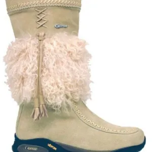 Kefas &quot;Sami New&quot; Tan Authentic Goat Fur Suede Mocassin Winter Boots