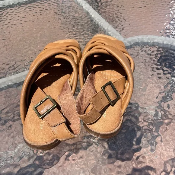 Kelsi Dagger Brooklyn Brown Leather Woven Sandals Size 9