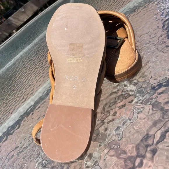 Kelsi Dagger Brooklyn Brown Leather Woven Sandals Size 9