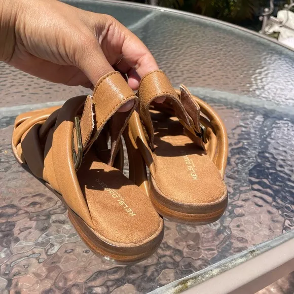 Kelsi Dagger Brooklyn Brown Leather Woven Sandals Size 9
