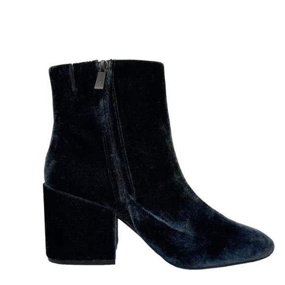 Kenneth Cole Renna Velvet Spring Whimsical Floral Chic Embroidered Boots Blue