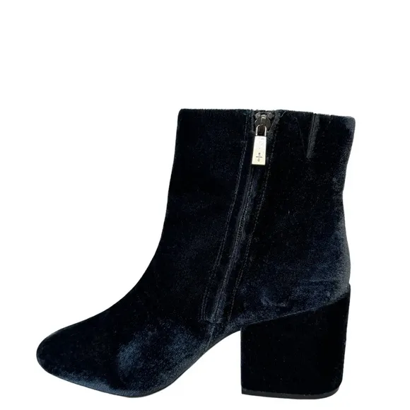 Kenneth Cole Renna Velvet Spring Whimsical Floral Chic Embroidered Boots Blue